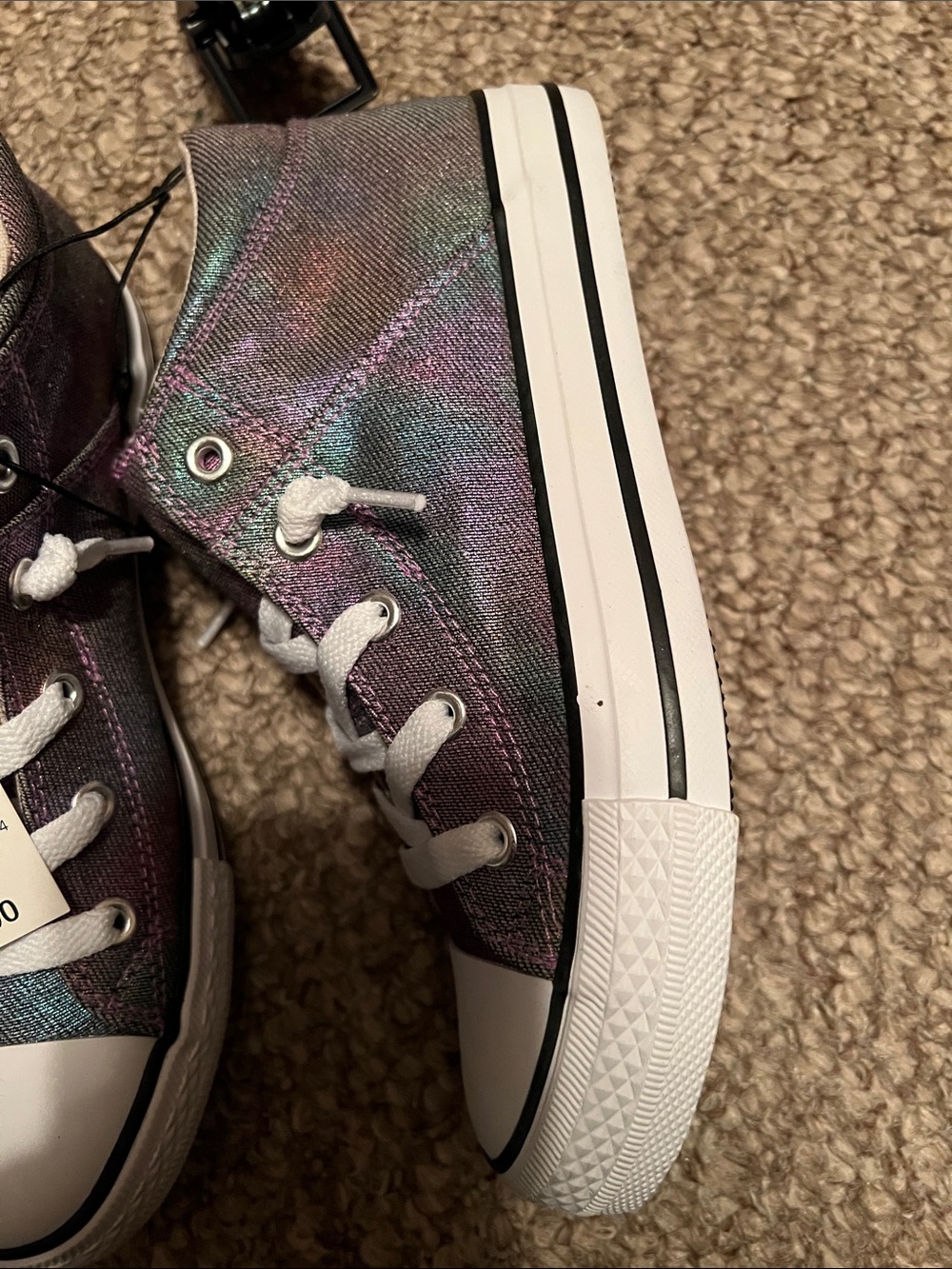 Falls Creek Jasmin Mid Multi Canvas High-Top Sneakers - Purple/Green Shimmer
